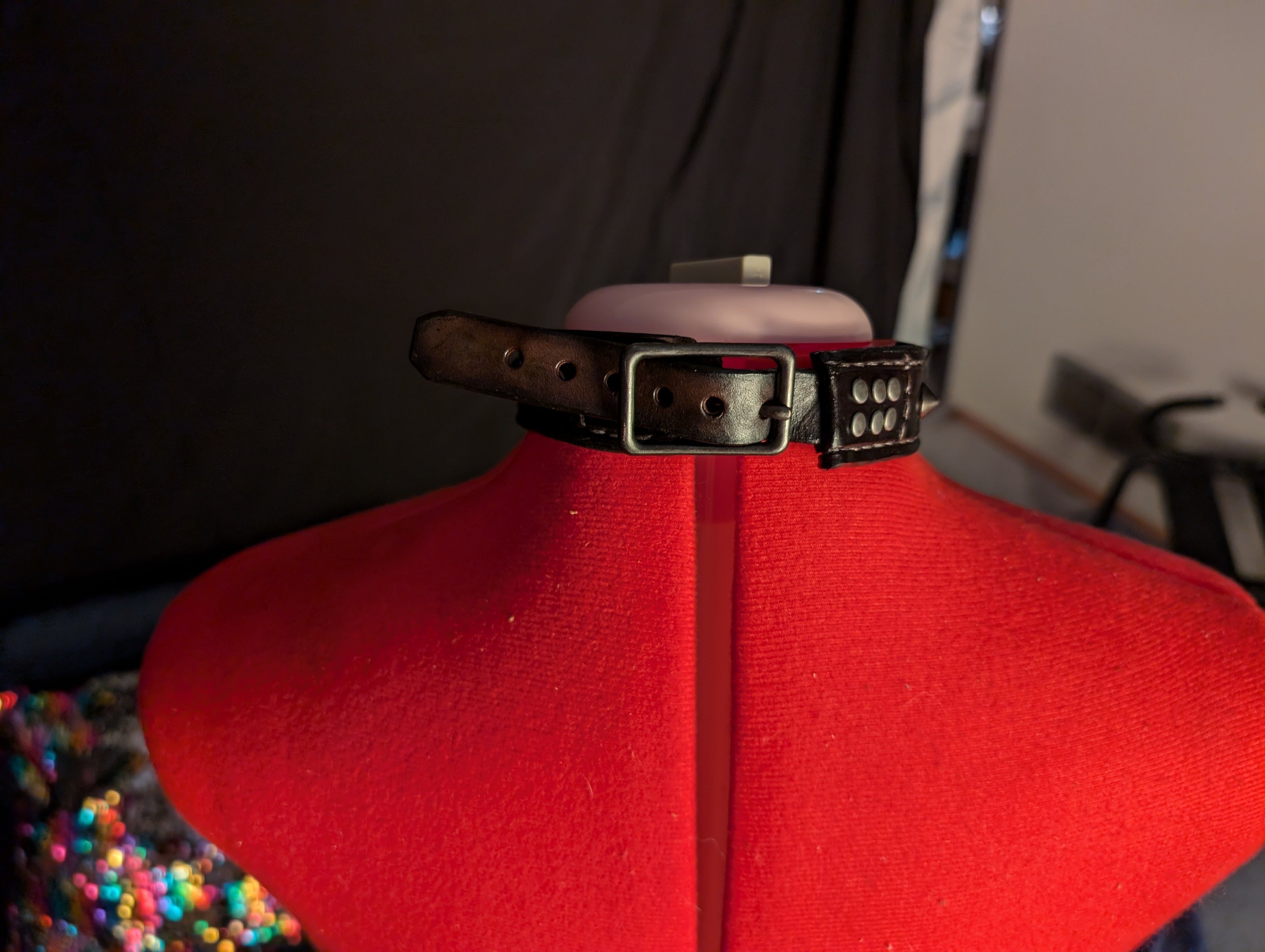 Custom made Leather collar, straight cut, buckle closure