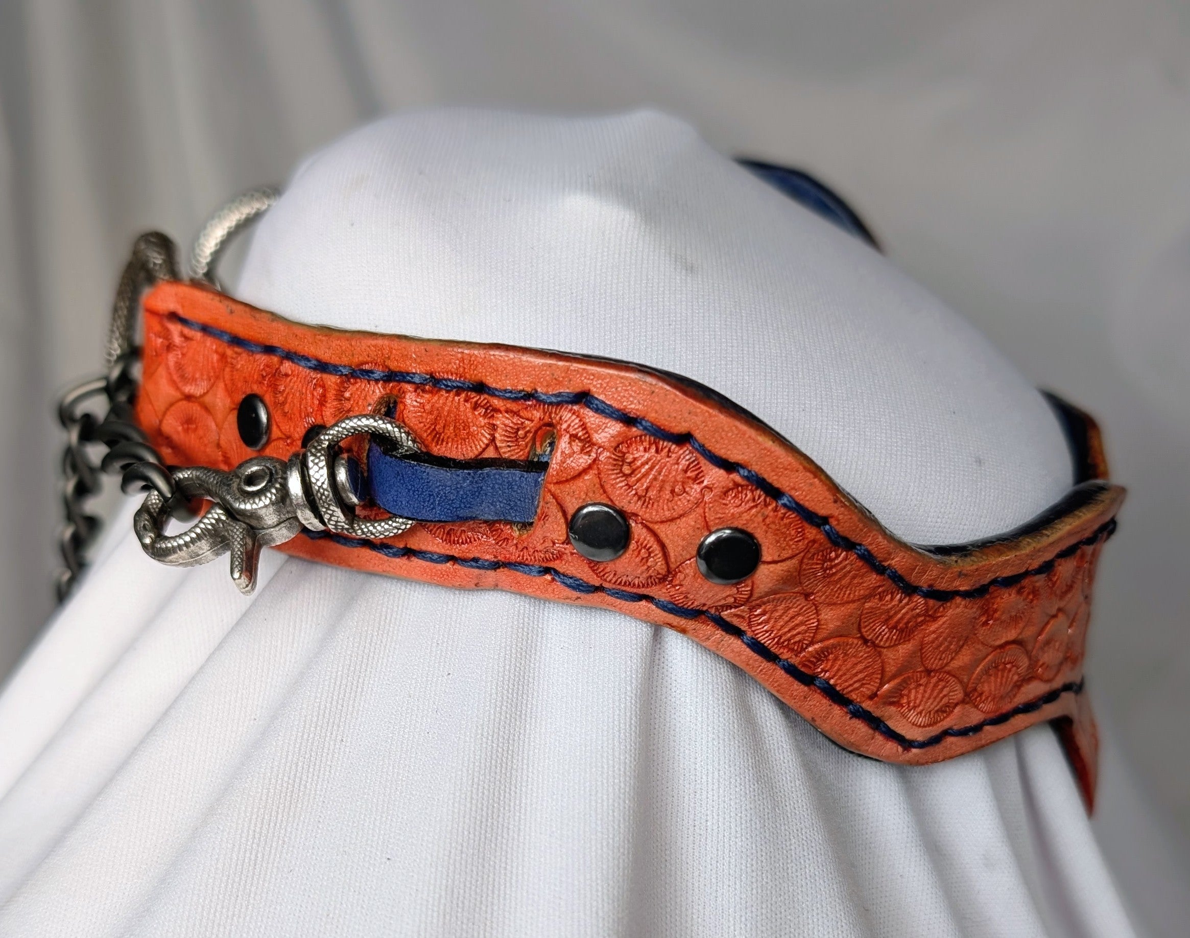 Custom buckled collar, ergonomic cut